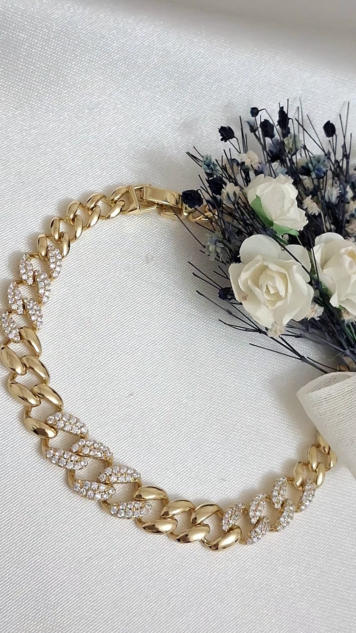 XUPING Bileklik - Kalın Zincir Üzeri Baget Taşlı